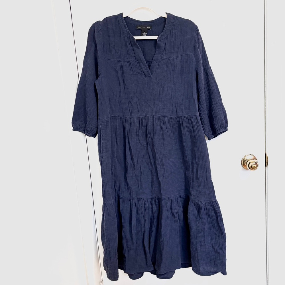Women's Flowy Navy Dress - Summer, Lightweight